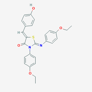molecular formula C26H24N2O4S B403841 (2Z,5Z)-3-(4-ethoxyphenyl)-2-[(4-ethoxyphenyl)imino]-5-(4-hydroxybenzylidene)-1,3-thiazolidin-4-one CAS No. 304894-33-5