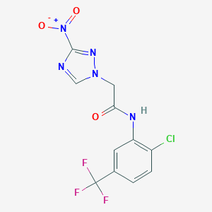 molecular formula C11H7ClF3N5O3 B403849 N-[2-chloro-5-(trifluoromethyl)phenyl]-2-(3-nitro-1H-1,2,4-triazol-1-yl)acetamide 