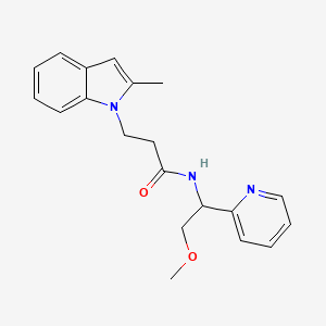 molecular formula C20H23N3O2 B4038511 N-(2-methoxy-1-pyridin-2-ylethyl)-3-(2-methyl-1H-indol-1-yl)propanamide 