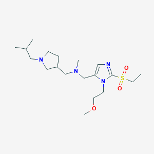 molecular formula C19H36N4O3S B4038532 N-[[2-ethylsulfonyl-3-(2-methoxyethyl)imidazol-4-yl]methyl]-N-methyl-1-[1-(2-methylpropyl)pyrrolidin-3-yl]methanamine 