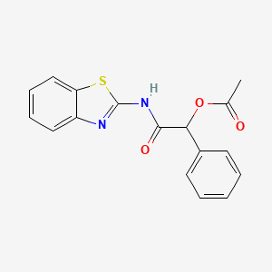 molecular formula C17H14N2O3S B4038604 Acetic acid (benzothiazol-2-ylcarbamoyl)-phenyl-methyl ester 