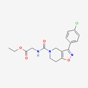 molecular formula C17H18ClN3O4 B4038651 ethyl N-{[3-(4-chlorophenyl)-6,7-dihydroisoxazolo[4,5-c]pyridin-5(4H)-yl]carbonyl}glycinate 
