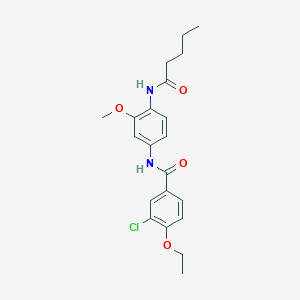 molecular formula C21H25ClN2O4 B4038674 3-chloro-4-ethoxy-N-[3-methoxy-4-(pentanoylamino)phenyl]benzamide 