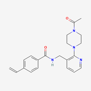 molecular formula C21H24N4O2 B4038836 N-[[2-(4-acetylpiperazin-1-yl)pyridin-3-yl]methyl]-4-ethenylbenzamide 