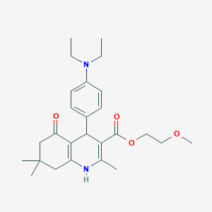 molecular formula C26H36N2O4 B403938 2-Methoxyethyl 4-[4-(diethylamino)phenyl]-2,7,7-trimethyl-5-oxo-1,4,5,6,7,8-hexahydroquinoline-3-carboxylate 