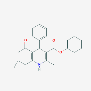 molecular formula C25H31NO3 B403945 Cyclohexyl 2,7,7-trimethyl-5-oxo-4-phenyl-1,4,5,6,7,8-hexahydroquinoline-3-carboxylate 