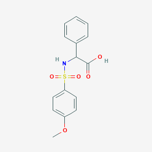 molecular formula C15H15NO5S B040399 2-{[(4-Methoxyphenyl)sulfonyl]amino}-2-phenylacetic acid CAS No. 117309-46-3