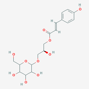 molecular formula C18H24O10 B040402 (E)-3-(4-Hydroxyphenyl)propenoic acid (2S)-3-(beta-D-glucopyranosyloxy)-2-hydroxypropyl ester CAS No. 114420-66-5