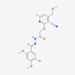 molecular formula C20H21BrN4O5 B404051 N'-(5-bromo-2,4-dimethoxybenzylidene)-2-{[3-cyano-4-(methoxymethyl)-6-methyl-2-pyridinyl]oxy}acetohydrazide 