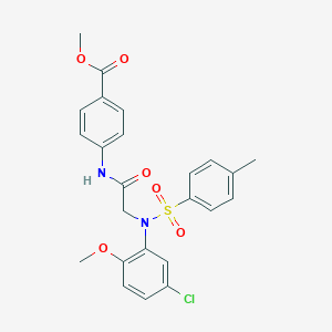 molecular formula C24H23ClN2O6S B404059 Methyl 4-[({5-chloro-2-methoxy[(4-methylphenyl)sulfonyl]anilino}acetyl)amino]benzoate 