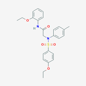 molecular formula C25H28N2O5S B404064 N-(2-ethoxyphenyl)-2-{[(4-ethoxyphenyl)sulfonyl]-4-methylanilino}acetamide 