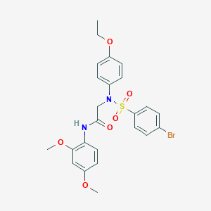 molecular formula C24H25BrN2O6S B404079 N-[2,4-bis(methyloxy)phenyl]-2-{[(4-bromophenyl)sulfonyl][4-(ethyloxy)phenyl]amino}acetamide 