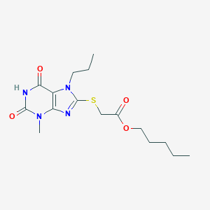 molecular formula C16H24N4O4S B404105 pentyl [(3-methyl-2,6-dioxo-7-propyl-2,3,6,7-tetrahydro-1H-purin-8-yl)sulfanyl]acetate CAS No. 331751-74-7