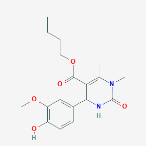 molecular formula C18H24N2O5 B404117 BUTYL 4-(4-HYDROXY-3-METHOXYPHENYL)-1,6-DIMETHYL-2-OXO-3,4-DIHYDROPYRIMIDINE-5-CARBOXYLATE 
