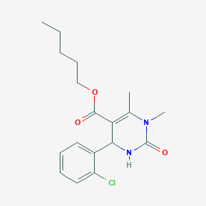 molecular formula C18H23ClN2O3 B404119 Pentyl 4-(2-chlorophenyl)-1,6-dimethyl-2-oxo-1,2,3,4-tetrahydropyrimidine-5-carboxylate 