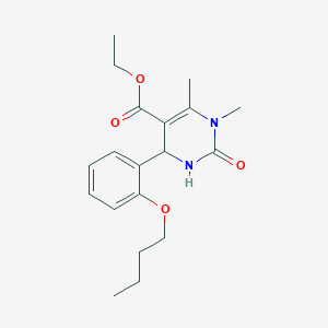 molecular formula C19H26N2O4 B404122 Ethyl 4-(2-butoxyphenyl)-1,6-dimethyl-2-oxo-1,2,3,4-tetrahydropyrimidine-5-carboxylate 
