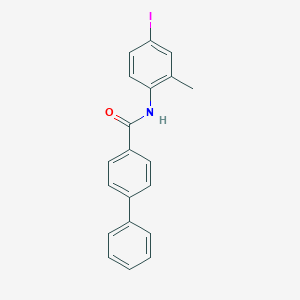 molecular formula C20H16INO B404201 N-(4-IODO-2-METHYLPHENYL)-[1,1'-BIPHENYL]-4-CARBOXAMIDE 