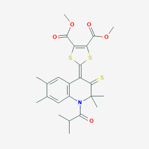 Dimethyl 2-[2,2,6,7-tetramethyl-1-(2-methylpropanoyl)-3-sulfanylidenequinolin-4-ylidene]-1,3-dithiole-4,5-dicarboxylate