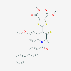 dimethyl 2-[1-(biphenyl-4-ylcarbonyl)-6-ethoxy-2,2-dimethyl-3-thioxo-2,3-dihydroquinolin-4(1H)-ylidene]-1,3-dithiole-4,5-dicarboxylate