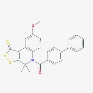 (8-Methoxy-4,4-dimethyl-1-sulfanylidenedithiolo[3,4-c]quinolin-5-yl)-(4-phenylphenyl)methanone