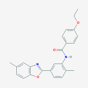 4-ethoxy-N-[2-methyl-5-(5-methyl-1,3-benzoxazol-2-yl)phenyl]benzamide