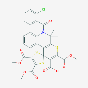 molecular formula C31H26ClNO9S3 B404248 tetramethyl 6-(2-chlorobenzoyl)-5,5-dimethyl-5,6-dihydrospiro(1H-thiopyrano[2,3-c]quinoline-1,2'-[1,3]-dithiole)-2,3,4',5'-tetracarboxylate 