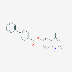 molecular formula C25H23NO2 B404249 2,2,4-Trimethyl-1,2-dihydroquinolin-6-yl biphenyl-4-carboxylate CAS No. 305811-90-9