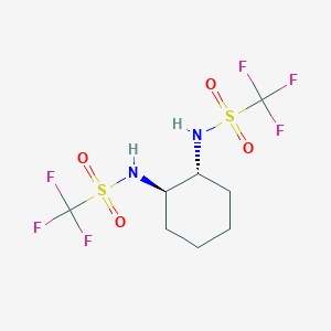 molecular formula C8H12F6N2O4S2 B040425 (1R)-trans-N,N'-1,2-Cyclohexanediylbis(1,1,1-trifluoromethanesulfonamide) CAS No. 122833-60-7