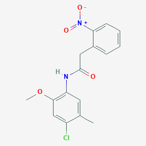 molecular formula C16H15ClN2O4 B4042524 N-(4-chloro-2-methoxy-5-methylphenyl)-2-(2-nitrophenyl)acetamide 