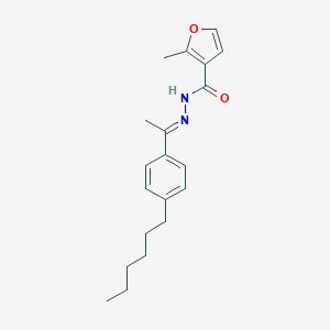 molecular formula C20H26N2O2 B404262 N-[(E)-1-(4-hexylphenyl)ethylideneamino]-2-methylfuran-3-carboxamide 