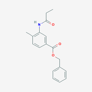 molecular formula C18H19NO3 B4042653 Benzyl 4-methyl-3-(propanoylamino)benzoate 