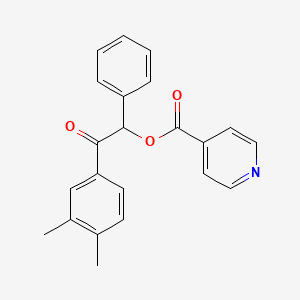molecular formula C22H19NO3 B4042665 2-(3,4-dimethylphenyl)-2-oxo-1-phenylethyl isonicotinate 
