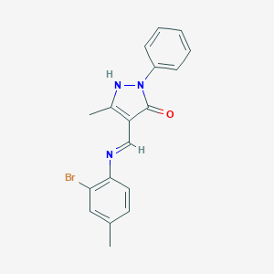 4-[(2-bromo-4-methylanilino)methylene]-5-methyl-2-phenyl-2,4-dihydro-3H-pyrazol-3-one