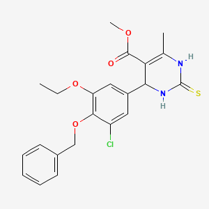 molecular formula C22H23ClN2O4S B4042933 methyl 4-(3-chloro-5-ethoxy-4-phenylmethoxyphenyl)-6-methyl-2-sulfanylidene-3,4-dihydro-1H-pyrimidine-5-carboxylate 