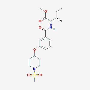 molecular formula C20H30N2O6S B4043063 methyl N-(3-{[1-(methylsulfonyl)-4-piperidinyl]oxy}benzoyl)-L-isoleucinate 