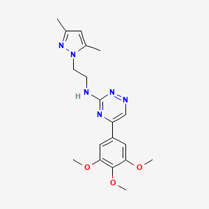 molecular formula C19H24N6O3 B4043202 N-[2-(3,5-dimethyl-1H-pyrazol-1-yl)ethyl]-5-(3,4,5-trimethoxyphenyl)-1,2,4-triazin-3-amine 