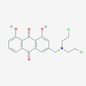 molecular formula C19H18Cl2N2O4 B040435 3-Bis((2-chloroethyl)amino)methyl-1,8-dihydroxy-9,10-anthraquinone CAS No. 111822-93-6
