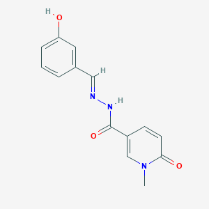 B404357 N-[(E)-(3-hydroxyphenyl)methylideneamino]-1-methyl-6-oxopyridine-3-carboxamide CAS No. 5486-86-2