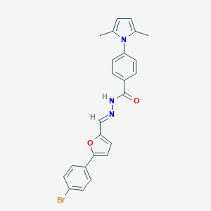 molecular formula C24H20BrN3O2 B404358 N'-{(E)-[5-(4-bromophenyl)-2-furyl]methylidene}-4-(2,5-dimethyl-1H-pyrrol-1-yl)benzohydrazide 