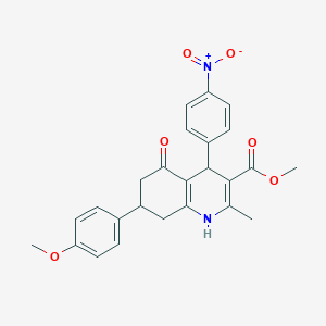 molecular formula C25H24N2O6 B404364 methyl 7-(4-methoxyphenyl)-2-methyl-4-(4-nitrophenyl)-5-oxo-1,4,5,6,7,8-hexahydroquinoline-3-carboxylate 
