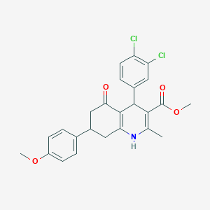 molecular formula C25H23Cl2NO4 B404370 methyl 4-(3,4-dichlorophenyl)-7-(4-methoxyphenyl)-2-methyl-5-oxo-4,6,7,8-tetrahydro-1H-quinoline-3-carboxylate 