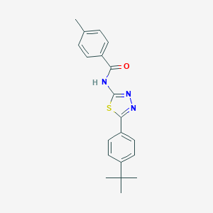 molecular formula C20H21N3OS B404387 N-[5-(4-tert-butylphenyl)-1,3,4-thiadiazol-2-yl]-4-methylbenzamide 