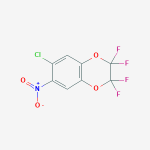 molecular formula C8H2ClF4NO4 B040439 6-Chloro-2,2,3,3-tetrafluoro-7-nitro-1,4-benzodioxene CAS No. 120934-16-9