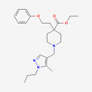 molecular formula C24H35N3O3 B4043967 ethyl 1-[(5-methyl-1-propyl-1H-pyrazol-4-yl)methyl]-4-(2-phenoxyethyl)-4-piperidinecarboxylate 