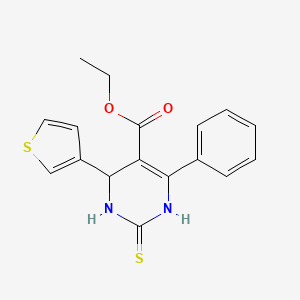 molecular formula C17H16N2O2S2 B4044166 ethyl 6-phenyl-2-sulfanylidene-4-thiophen-3-yl-3,4-dihydro-1H-pyrimidine-5-carboxylate 