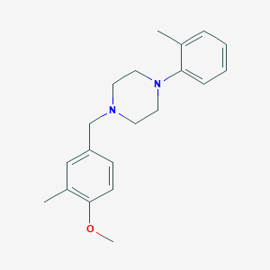 molecular formula C20H26N2O B404418 Methyl 2-methyl-4-{[4-(2-methylphenyl)-1-piperazinyl]methyl}phenyl ether 