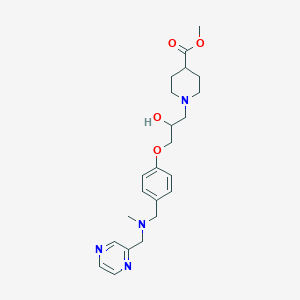 molecular formula C23H32N4O4 B4044438 methyl 1-[2-hydroxy-3-(4-{[methyl(2-pyrazinylmethyl)amino]methyl}phenoxy)propyl]-4-piperidinecarboxylate 