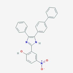molecular formula C27H19N3O3 B404466 2-(4-[1,1'-biphenyl]-4-yl-5-phenyl-1H-imidazol-2-yl)-4-nitrophenol 