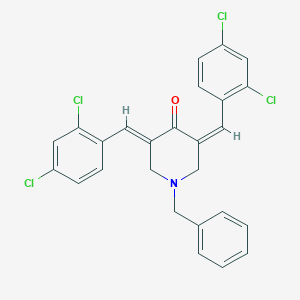 molecular formula C26H19Cl4NO B404502 (3Z,5E)-1-benzyl-3,5-bis[(2,4-dichlorophenyl)methylidene]piperidin-4-one 