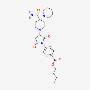 molecular formula C26H36N4O5 B4045350 Butyl 4-[3-(4'-carbamoyl-1,4'-bipiperidin-1'-yl)-2,5-dioxopyrrolidin-1-yl]benzoate 